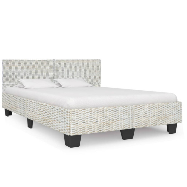 Szürke természetes rattan ágykeret 160 x 200 cm - utánvéttel vagy ingyenes szállítással