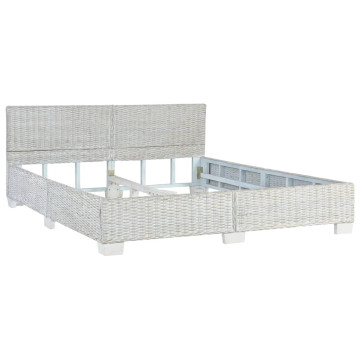 Szürke természetes rattan ágykeret 160 x 200 cm - utánvéttel vagy ingyenes szállítással