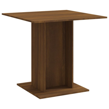 Barna tölgyszínű szerelt fa étkezőasztal 80 x 80 x 75 cm - utánvéttel vagy ingyenes szállítással