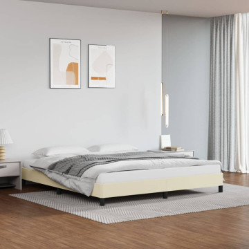 Krémszínű műbőr ágykeret 180x200 cm - utánvéttel vagy ingyenes szállítással