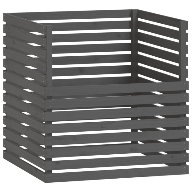 Szürke tömör fenyőfa komposztáló 100 x 100 x 102 cm - utánvéttel vagy ingyenes szállítással