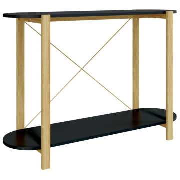 Fekete szerelt fa tálalóasztal 110 x 38 x 75 cm - utánvéttel vagy ingyenes szállítással