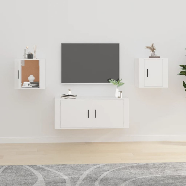 2 db fehér falra szerelhető TV-szekrény 40 x 34,5 x 40 cm - utánvéttel vagy ingyenes szállítással
