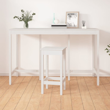 Fehér tömör fenyőfa bárasztal 180 x 80 x 110 cm - utánvéttel vagy ingyenes szállítással