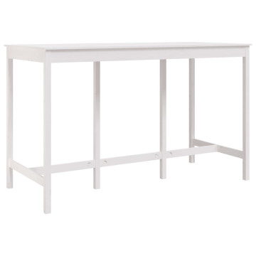 Fehér tömör fenyőfa bárasztal 180 x 80 x 110 cm - utánvéttel vagy ingyenes szállítással