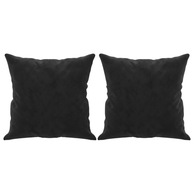 2 db fekete bársony díszpárna 40 x 40 cm - utánvéttel vagy ingyenes szállítással