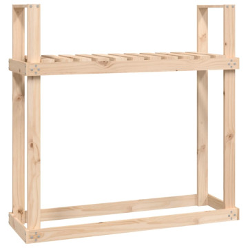 Tömör fenyőfa tűzifatartó állvány 110x35x108,5 cm - utánvéttel vagy ingyenes szállítással