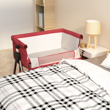 Piros vászonszövet babaágy matraccal - utánvéttel vagy ingyenes szállítással