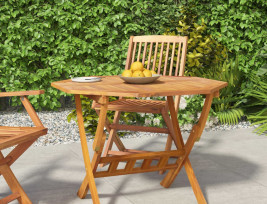 Tömör akácfa összecsukható kerti asztal 90 x 75 cm - utánvéttel vagy ingyenes szállítással