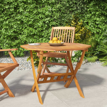 Tömör akácfa összecsukható kerti asztal 90 x 75 cm - utánvéttel vagy ingyenes szállítással