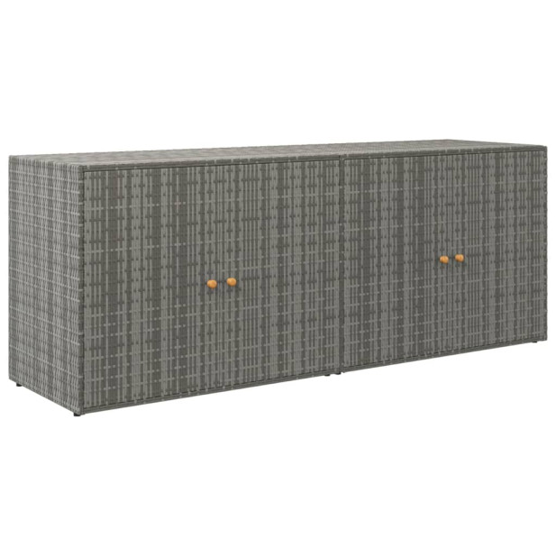 Szürke polyrattan kerti tárolószekrény 198 x 55,5 x 80 cm - utánvéttel vagy ingyenes szállítással