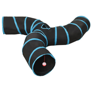 Fekete-kék 3-irányú poliészter macskaalagút 25 cm - utánvéttel vagy ingyenes szállítással