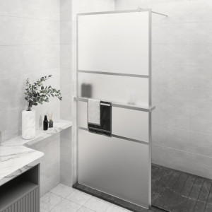 Króm ESG üveg és alumínium zuhanyfal polccal 80x195 cm - utánvéttel vagy ingyenes szállítással