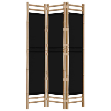 3 paneles összecsukható bambusz és vászon térelválasztó 120 cm - utánvéttel vagy ingyenes szállítással
