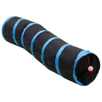 Fekete és kék S-alakú poliészter macskaalagút 122 cm - utánvéttel vagy ingyenes szállítással