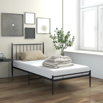 Fekete fém ágykeret 90 x 200 cm - utánvéttel vagy ingyenes szállítással