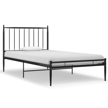 Fekete fém ágykeret 90 x 200 cm - utánvéttel vagy ingyenes szállítással