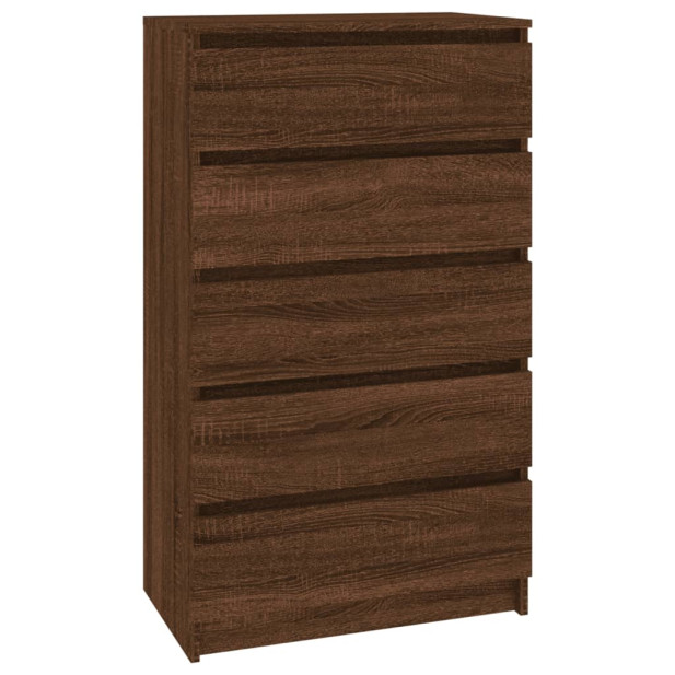 Barna tölgy szerelt fa fiókos szekrény 60 x 36 x 103 cm - utánvéttel vagy ingyenes szállítással