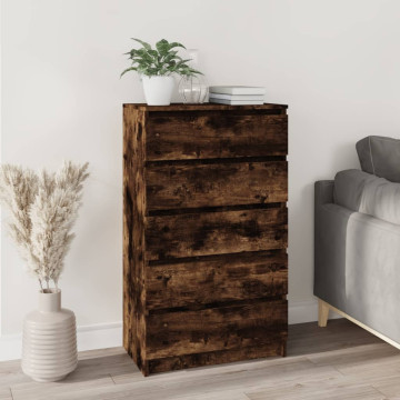Füstös tölgy szerelt fa fiókos szekrény 60 x 36 x 103 cm - utánvéttel vagy ingyenes szállítással