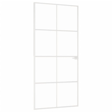 Fehér edzett üveg és alumínium vékony beltéri ajtó 93x201,5 cm - utánvéttel vagy ingyenes szállítással
