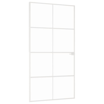 Fehér edzett üveg és alumínium vékony beltéri ajtó 102x201,5 cm - utánvéttel vagy ingyenes szállítással
