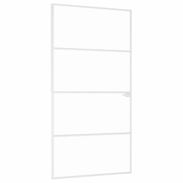Fehér edzett üveg és alumínium vékony beltéri ajtó 102x201,5 cm - utánvéttel vagy ingyenes szállítással