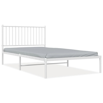 Fehér fém ágykeret fejtámlával 107x203 cm - utánvéttel vagy ingyenes szállítással