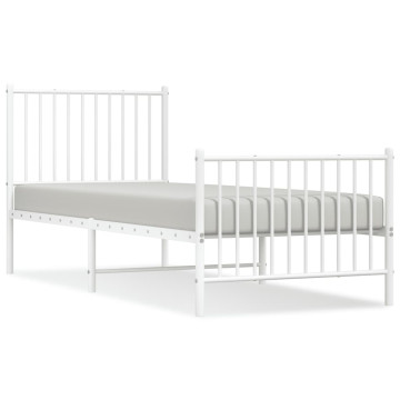 Fehér fém ágykeret fej- és lábtámlával 80x200 cm - utánvéttel vagy ingyenes szállítással