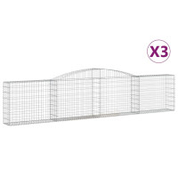 3 db íves horganyzott vas gabion kosár 400x30x80/100 cm - utánvéttel vagy ingyenes szállítással