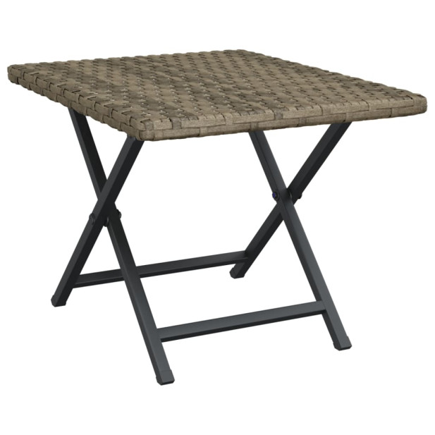 Szürke összecsukható polyrattan asztal 45x35x32 cm - utánvéttel vagy ingyenes szállítással