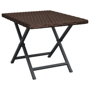 Barna összecsukható polyrattan asztal 45x35x32 cm - utánvéttel vagy ingyenes szállítással