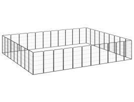 40-paneles fekete porszórt acél kutyakennel 50 x 100 cm - utánvéttel vagy ingyenes szállítással