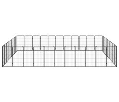 40-paneles fekete porszórt acél kutyakennel 50 x 100 cm - utánvéttel vagy ingyenes szállítással