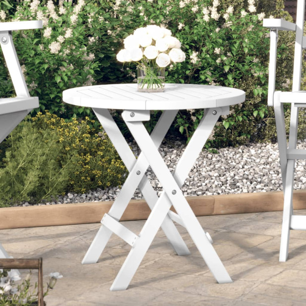 Tömör akácfa összecsukható kerti asztal Ø 46 cm - utánvéttel vagy ingyenes szállítással