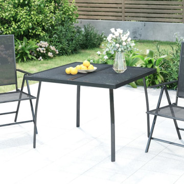 Antracitszürke acélhálós kerti asztal 100 x 100 x 72 cm - utánvéttel vagy ingyenes szállítással