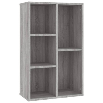 Szürke sonoma színű fa könyv-/tálalószekrény 50x25x80 cm - utánvéttel vagy ingyenes szállítással