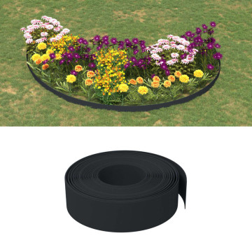 2 db fekete polietilén kerti szegély 10 m x 15 cm - utánvéttel vagy ingyenes szállítással