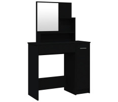 Fekete tükrös fésülködőasztal 86,5 x 35 x 136 cm - utánvéttel vagy ingyenes szállítással