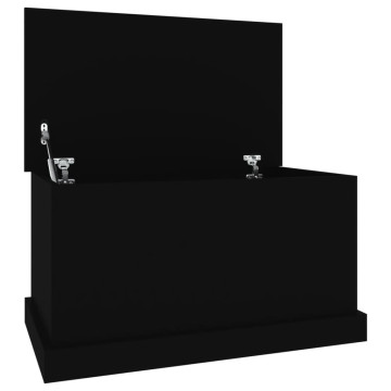 Fekete szerelt fa tárolóláda 70x40x38 cm - utánvéttel vagy ingyenes szállítással