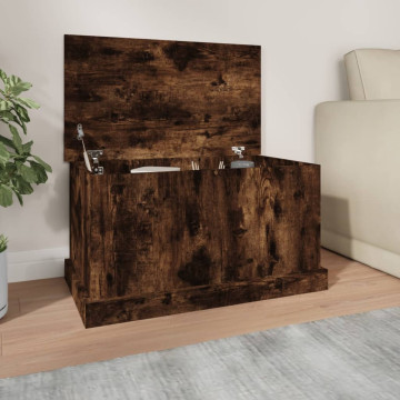 Füstös tölgy színű szerelt fa tárolóláda 70 x 40 x 38 cm - utánvéttel vagy ingyenes szállítással
