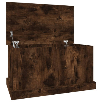 Füstös tölgy színű szerelt fa tárolóláda 70 x 40 x 38 cm - utánvéttel vagy ingyenes szállítással