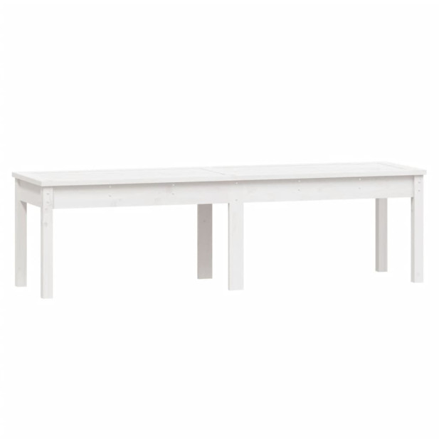 2 személyes fehér tömör fenyőfa kerti pad 159,5x44x45 cm - utánvéttel vagy ingyenes szállítással