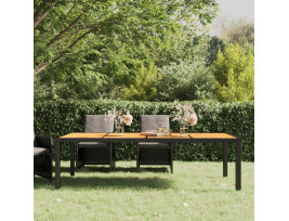 Fekete polyrattan kerti asztal 250 x 100 x 75 cm - utánvéttel vagy ingyenes szállítással