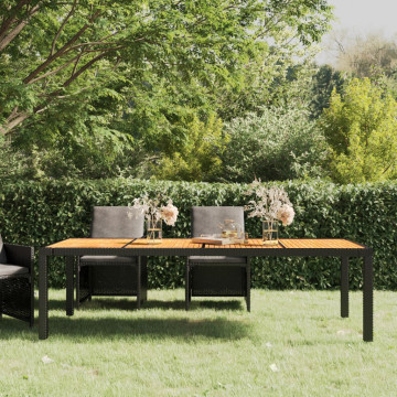 Fekete polyrattan kerti asztal 250 x 100 x 75 cm - utánvéttel vagy ingyenes szállítással