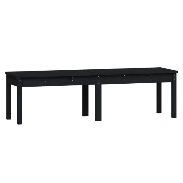 2 személyes fekete tömör fenyőfa kerti pad 159,5x44x45 cm - utánvéttel vagy ingyenes szállítással