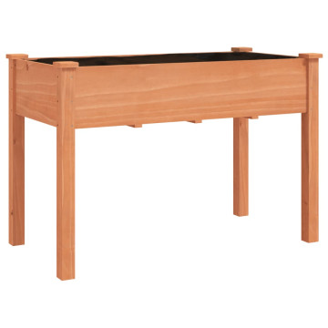 Barna tömör fenyőfa kerti ültetőláda béléssel 118 x 59 x 76 cm - utánvéttel vagy ingyenes szállítással