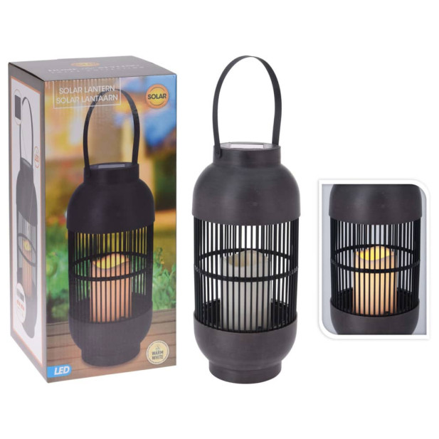 ProGarden fekete napelemes rattan LED lámpás gyertyával - utánvéttel vagy ingyenes szállítással
