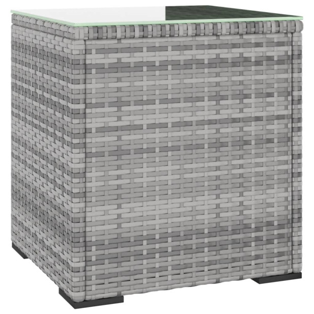 Szürke polyrattan kisasztal 40 x 37 x 40,5 cm - utánvéttel vagy ingyenes szállítással