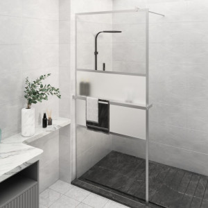 Króm ESG üveg és alumínium zuhanyfal polccal 80x195 cm - utánvéttel vagy ingyenes szállítással