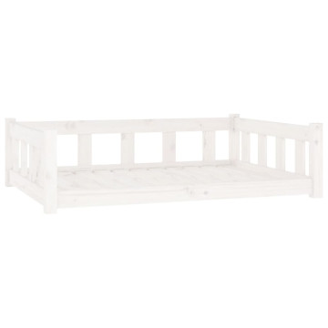 Fehér tömör fenyőfa kutyaágy 105,5x75,5x28 cm - utánvéttel vagy ingyenes szállítással